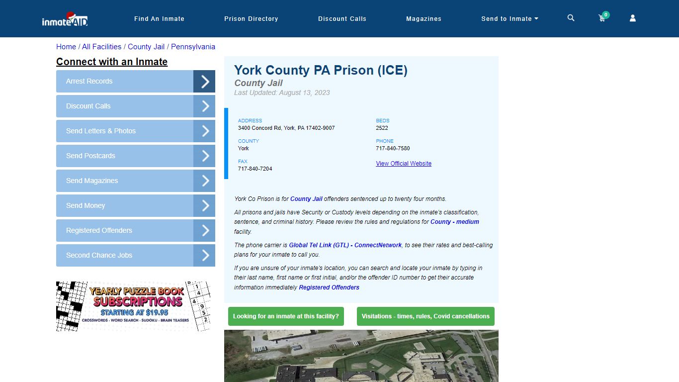 York County PA Prison (ICE) - Inmate Locator - York, PA