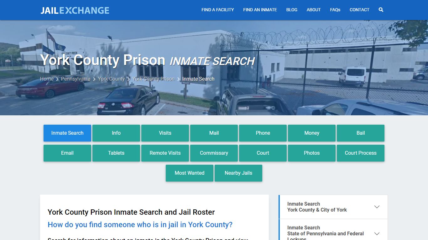 Inmate Search: Roster & Mugshots - York County Prison, PA - Jail Exchange